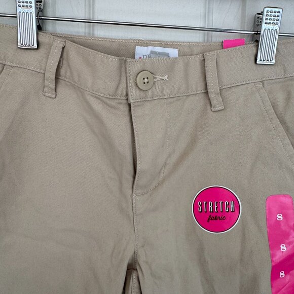 NWT The Children's Place Girls, Sandy Khaki Uniform Bermuda Shorts, Size 8 - Picture 4 of 12